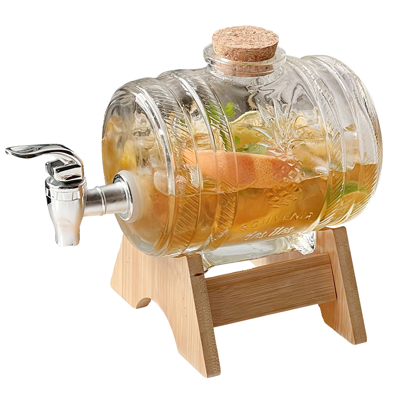 水果茶桶大容量玻璃桶家用泡酒桶果汁桶带龙头冷水壶啤酒桶饮料桶