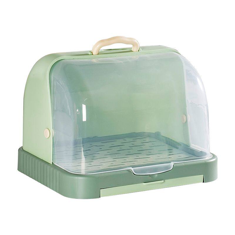 防尘玻璃茶杯家用杯架塑料带沥水抽屉提手厨房餐具笼收纳置物架子