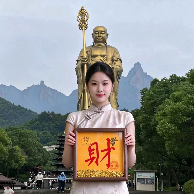 九华山武夷山拓印画装裱画框