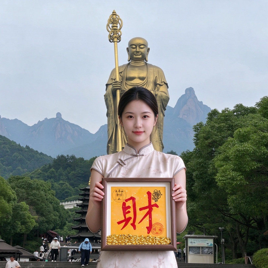 九华山武夷山拓印画装裱画框