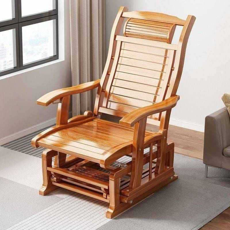 摇辈午睡折叠椅遥躺送人实木老长休闲椅大人家O用摇椅阳台653躺椅