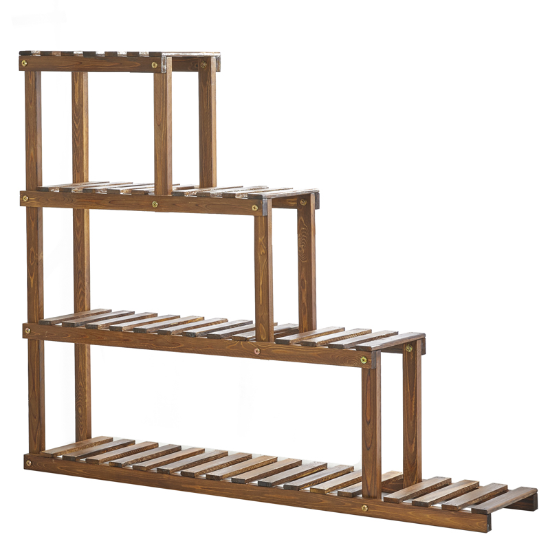 窗台花架子阳台置物架实木质多层室内客厅落地式多肉飘窗小花盆架