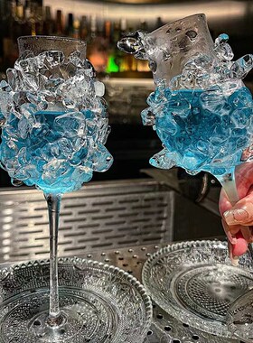 勇敢的心酒杯玻璃杯子勇r敢之心闻香杯高脚创意鸡尾酒杯特调调酒