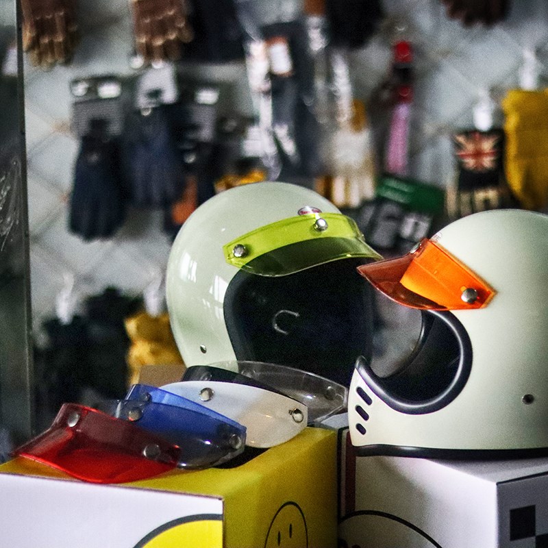 bornfree复古摩托车bell海鸟哈雷机车头M盔帽檐半盔帽舌防晒遮阳