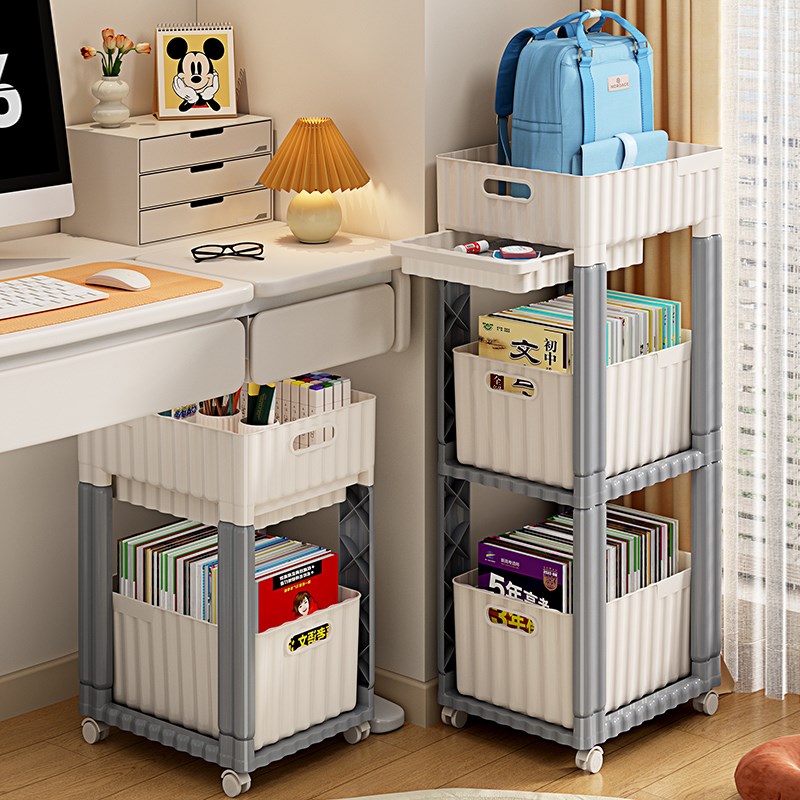 书包置物架可移动小推车办公室桌下书本L收纳柜学生书包放置神器