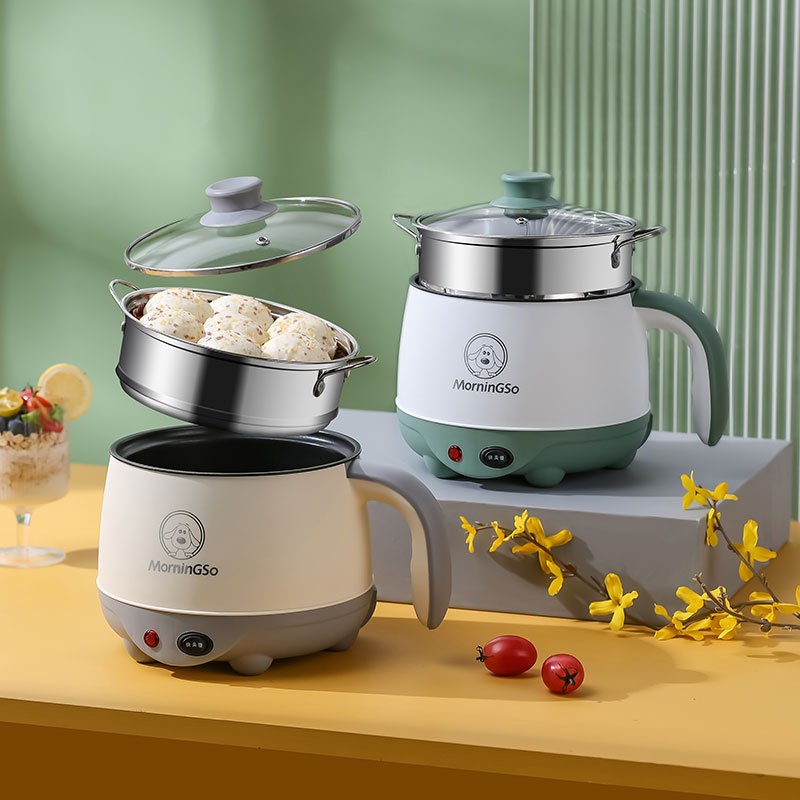 电煮锅多功能家用火锅学生宿舍寝室煮面小锅迷P你小型一体小电锅