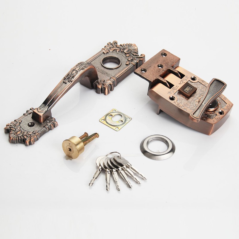 防盗入户门老虎铁门大门木门自动碰E锁家用老虎齿外装门庭院门锁