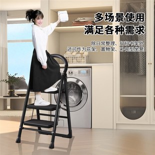 家用梯子折叠梯加厚伸缩两用小楼梯室内多功能爬梯便携三步人字梯