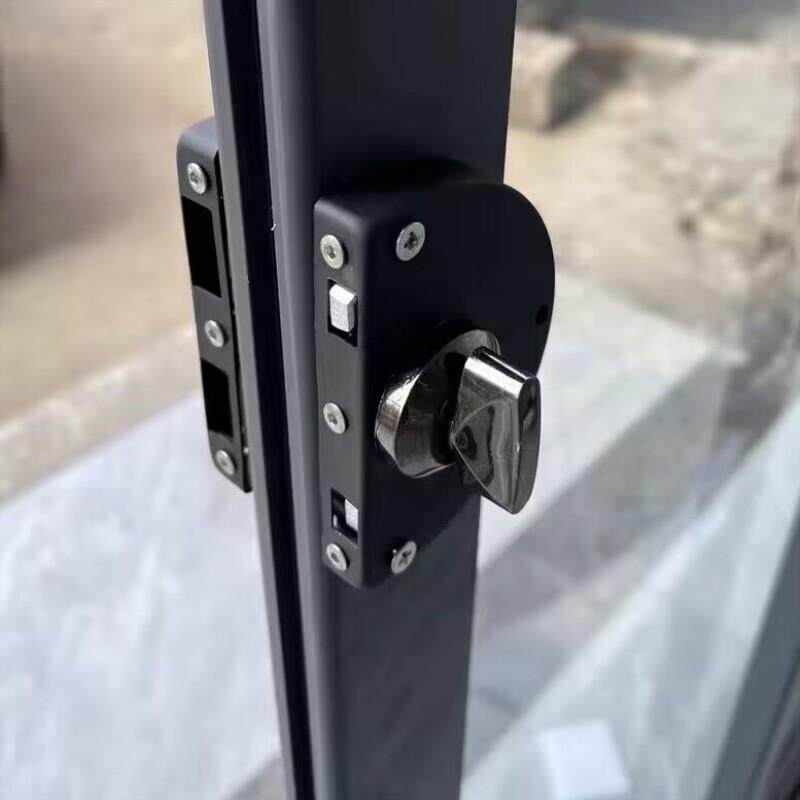 有框门锁拉门锁移门勾锁铝合金门锁双门带框玻璃门锁不锈钢门锁