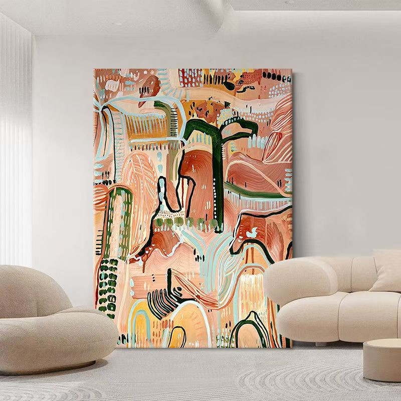 纯手绘油画波洛克客厅装饰画手工高级感玄关小众抽象涂鸦艺术挂画