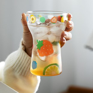 韩式 ins可爱波点玻璃杯夏季 家用饮料果汁牛奶咖啡杯喝水送礼套装