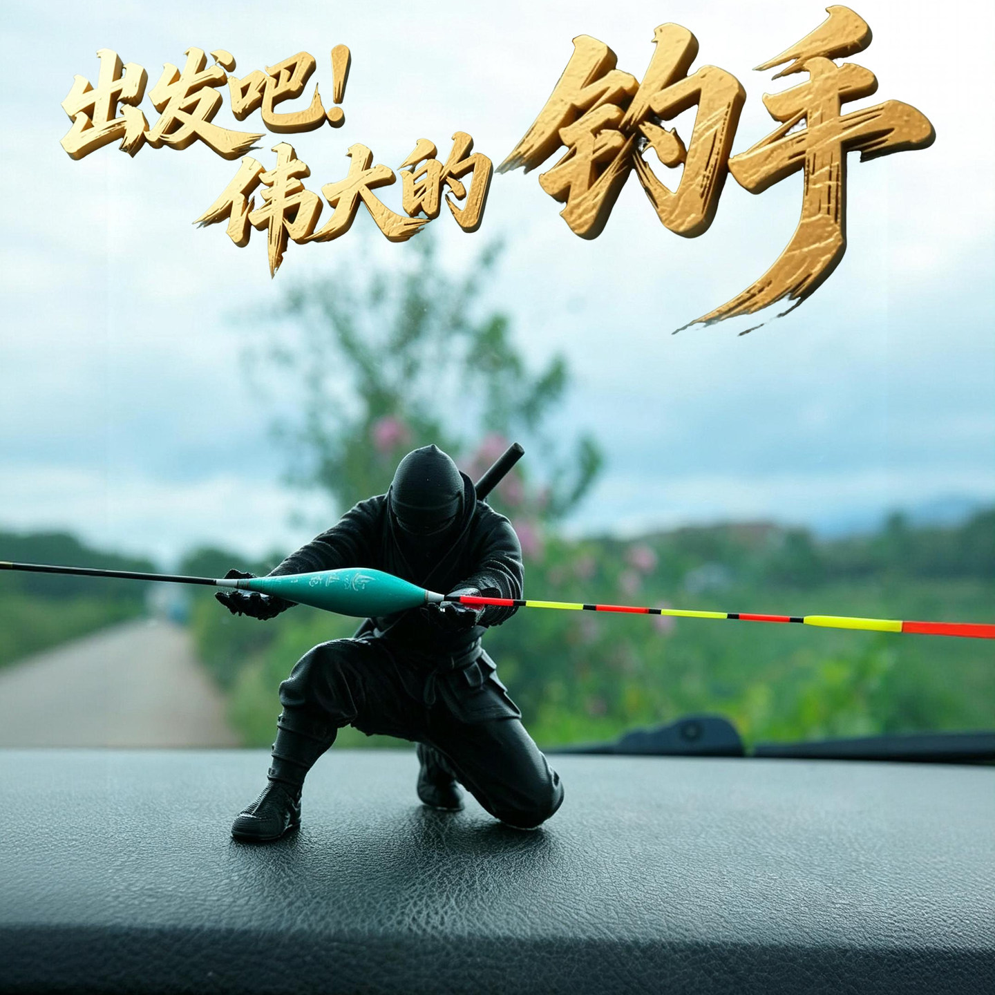 3D打印忍者钓鱼浮漂笔架摆件图片