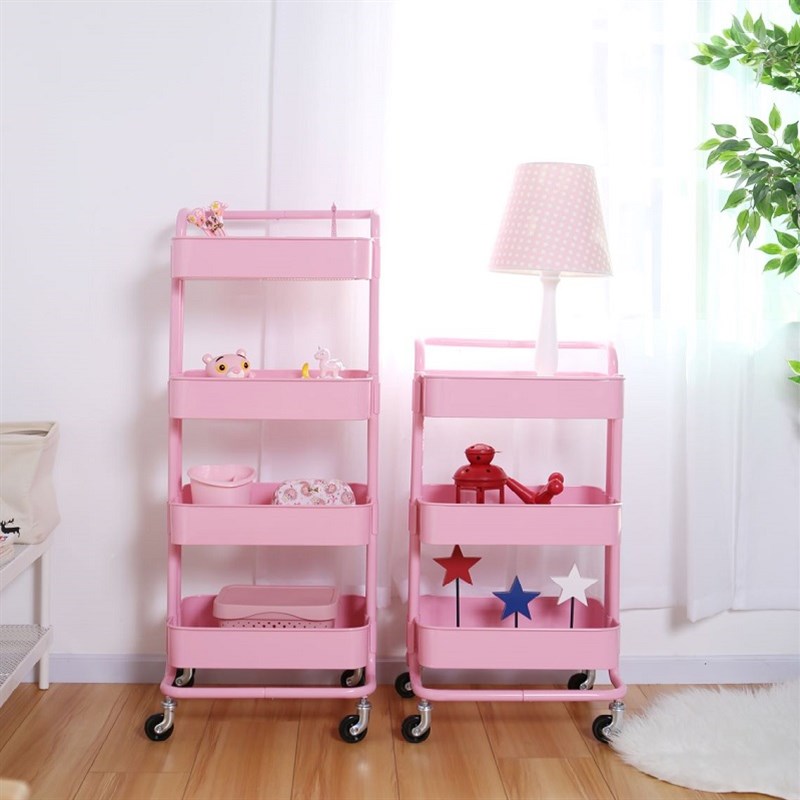 怡家宜室层架整理架客厅储物架收纳书架拉斯克金属美容院小推车
