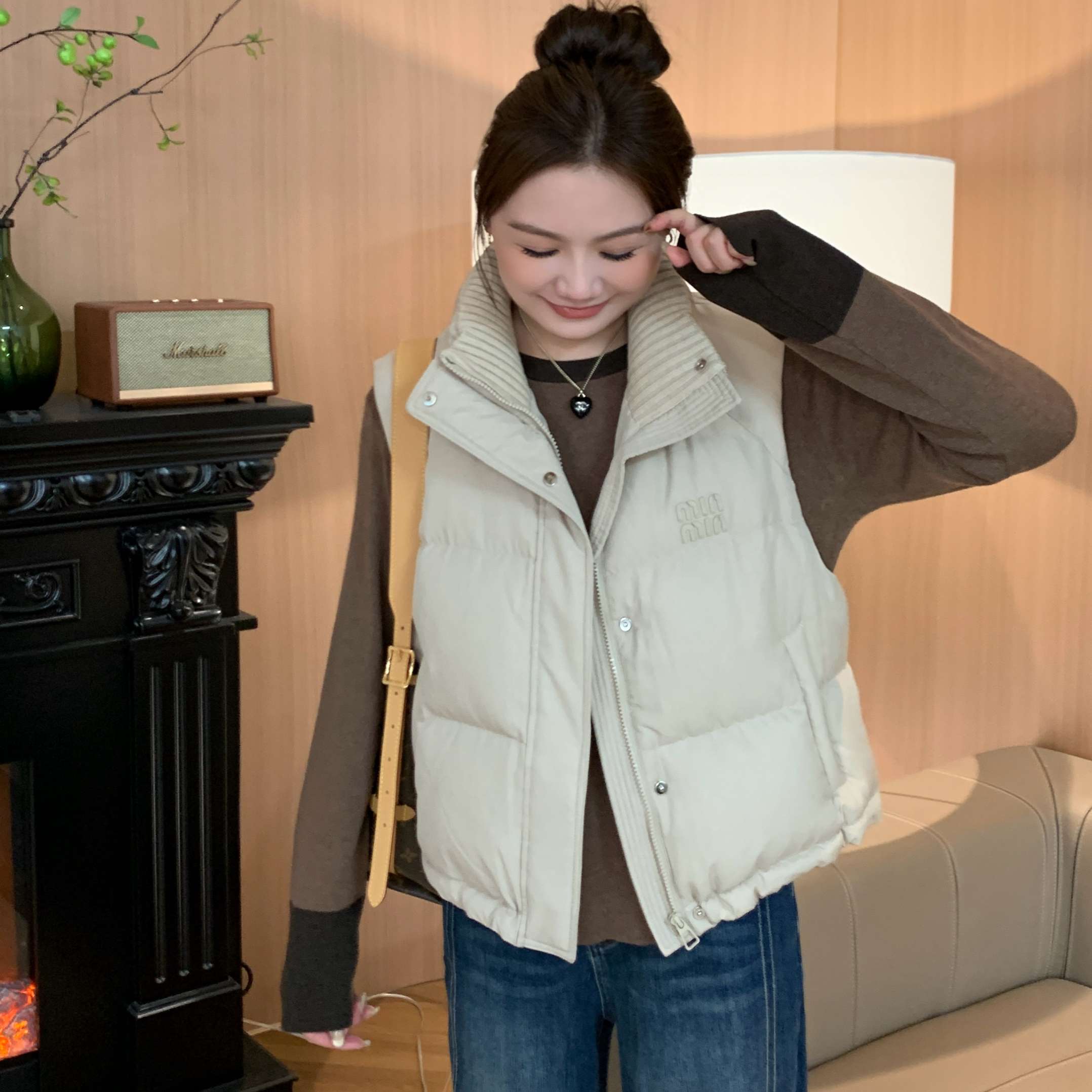 NANJIE/楠姐【暖羽】秋冬时尚显瘦短款羽绒马甲XNS6650