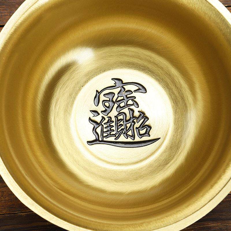 聚宝盆聚财八方来财黄铜聚盆公室家居摆饰礼品工艺礼品摆饰