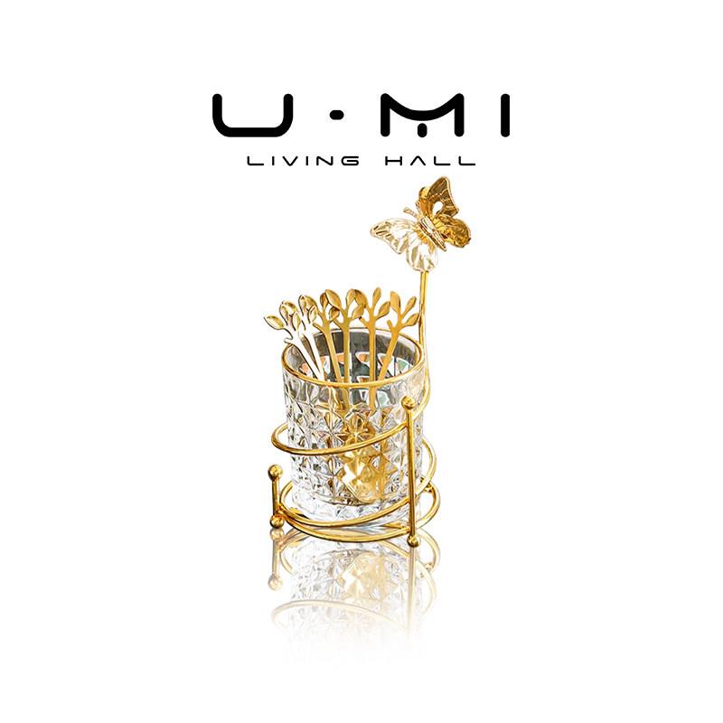 U Mi LIVING · 若华 | 水果叉套装不锈钢可爱陶瓷叉罐蛋糕水果签