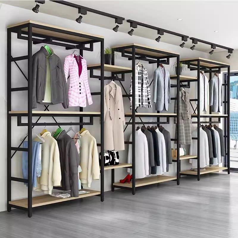 服装店展示架落地式男女童装双层挂衣母婴店铺展厅货架商场展示柜
