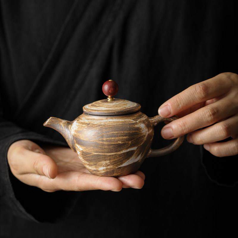 中式陶瓷小茶壶单壶家用功夫茶具粗陶过滤泡茶壶复古一人用冲茶壶