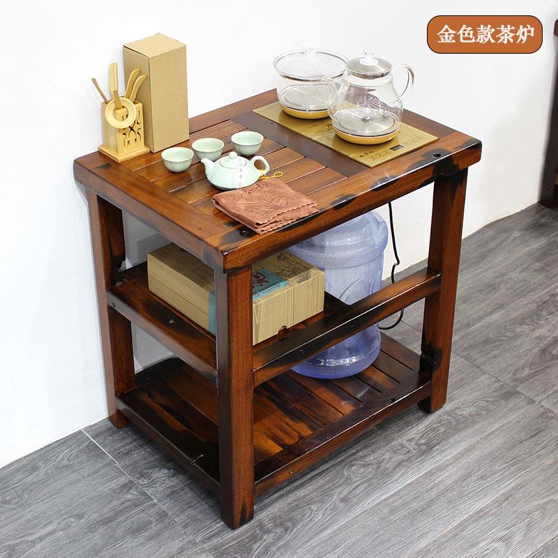 老船木茶水架茶水柜实木家用茶台边几移动边几茶几简约烧水中式