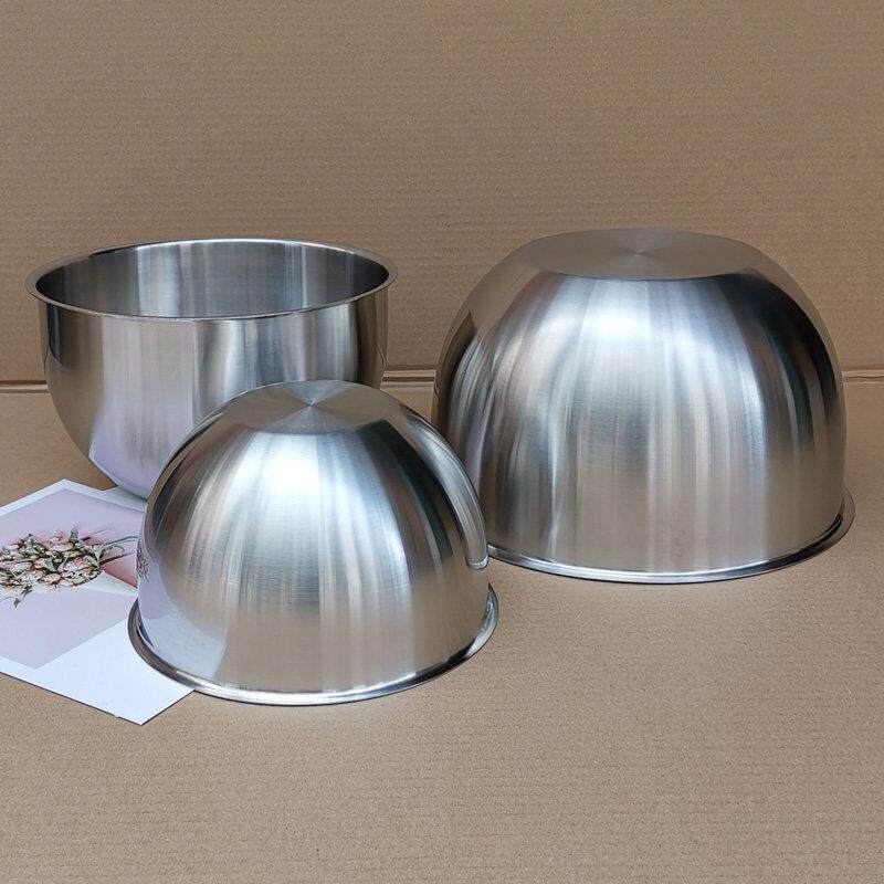 出口厚款18/10不锈钢搅拌盆304大搅拌碗打蛋盆汤盆沙拉盆圆形