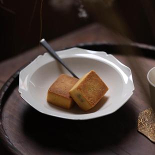 茶点盘花口小食盘陶瓷摆台餐具家用早餐沙拉果盘日式 中式 创意餐盘