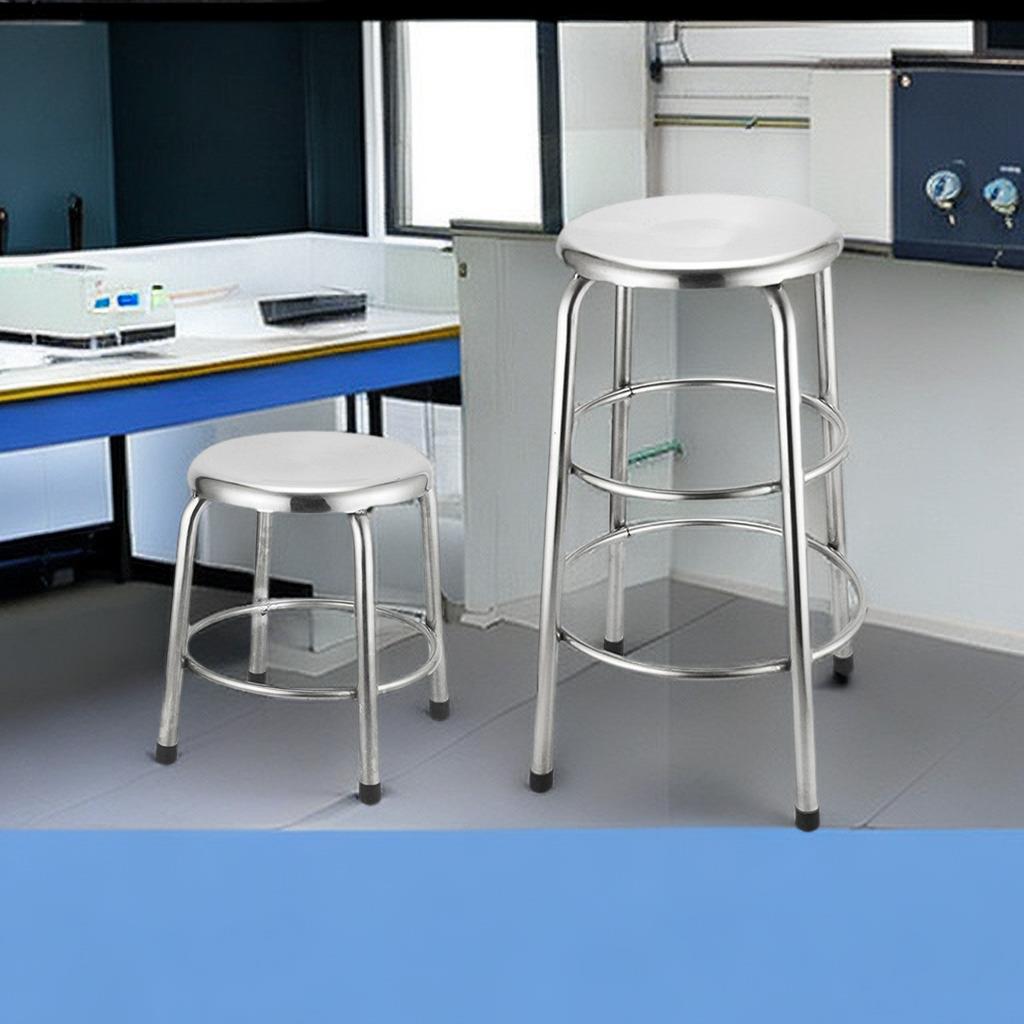 加厚不锈钢椅子工厂圆凳实验室学校用餐椅车间工业304凳子高脚凳