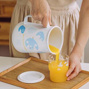 水容器冰水壶冷水壶 树可搪瓷凉水壶飞鸟集耐高温冷泡壶家用水壶装