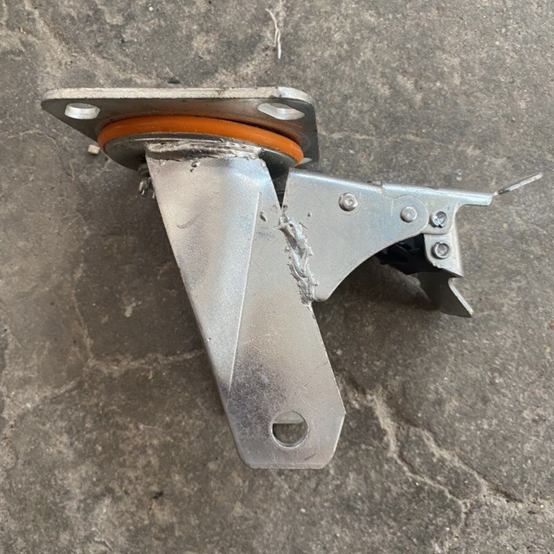 脚手架六寸加厚脚轮支架万向带刹车支架AB双刹轮子支架轮子配件