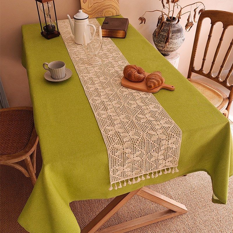 覆古棉麻桌旗田园风钩织棉线电视柜鞋柜盖巾客厅茶几餐桌长条桌布,居家布艺,桌旗,淘宝优惠券,粉丝福利购,淘宝优惠卷