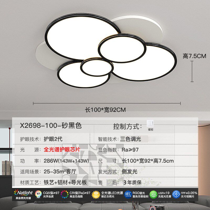 客厅灯吸顶灯现代简约大气2025年新款设计师创意主灯广东中山灯具