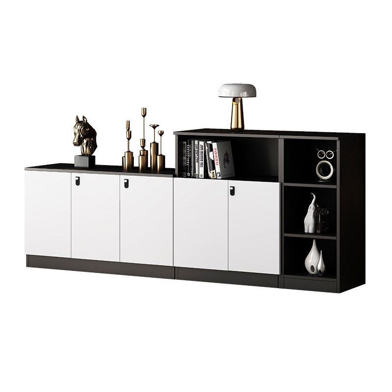 办公室矮柜茶水柜办公桌边柜地柜落地柜简约文件资料木质档案柜