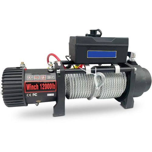 汽车绞盘12v24v绞盘越野车自救钢丝绳牵引器拖车车载电动绞盘