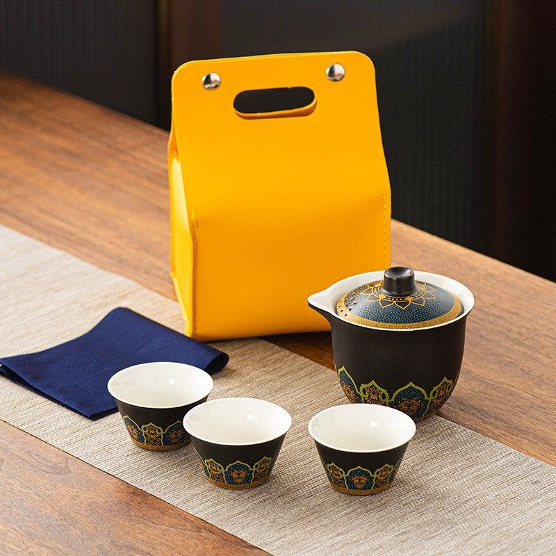 古韵快客旅行茶具套装轻奢简约车载户外便携式吃茶去创意商务礼品