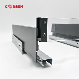 康信滑轨欧式隐藏轨设计真正的三节同步防晃动超薄帮骑马抽可搭配