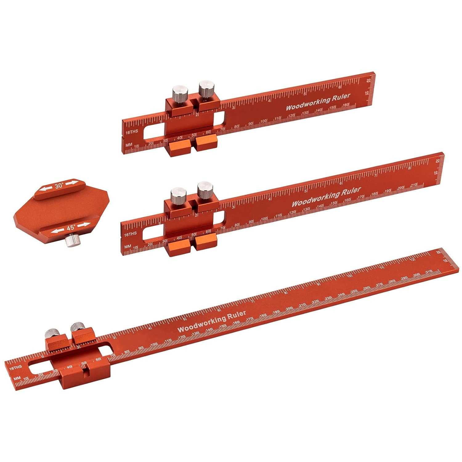 木工划线尺挡块 铝合金T型尺 木工划线定位器 多功能测量辅助工具