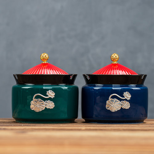 九九 烟灰缸蓝色创意官帽烟缸 家用带盖防飞灰潮流复古风密封办公