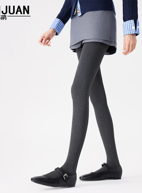 韩鹃竖条纹灰色打底裤女外穿春秋冬季压力显瘦黑色加厚加绒连裤袜