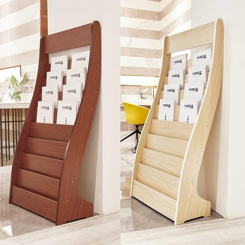 鼎魅户型图展示架资料架书报架书刊架杂志架落地木制报刊架宣传单