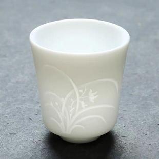 甲盏窑 李甲栈白瓷茶杯品茗杯闻香茶杯个人杯杯子玉瓷茶杯