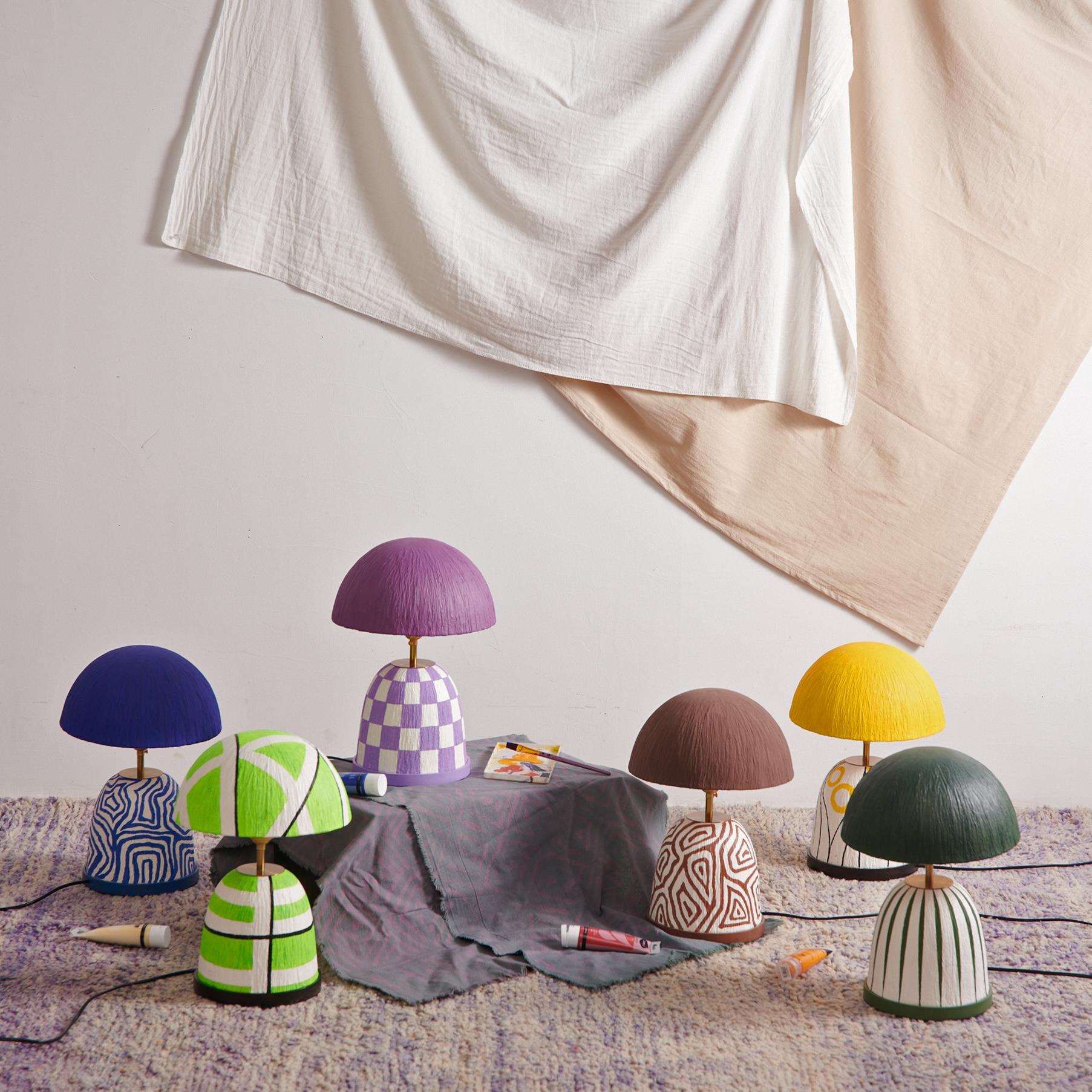 手绘台灯手工纸家居波西米亚桌面氛围感几何摆件客厅卧室民宿