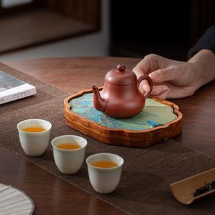 吸水壶承干泡台小型茶盘陶瓷家用养壶垫茶壶垫紫砂壶底座托盘茶承