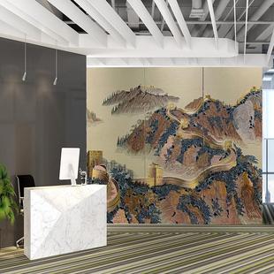 饰背景墙客厅沙发皮革浮雕中式 刺绣硬包装 轻奢卧室酒店工程定制