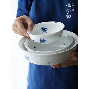 择学家 福宝 大号汤碗面碗家用景德镇手绘青花陶瓷大号碗餐具套装