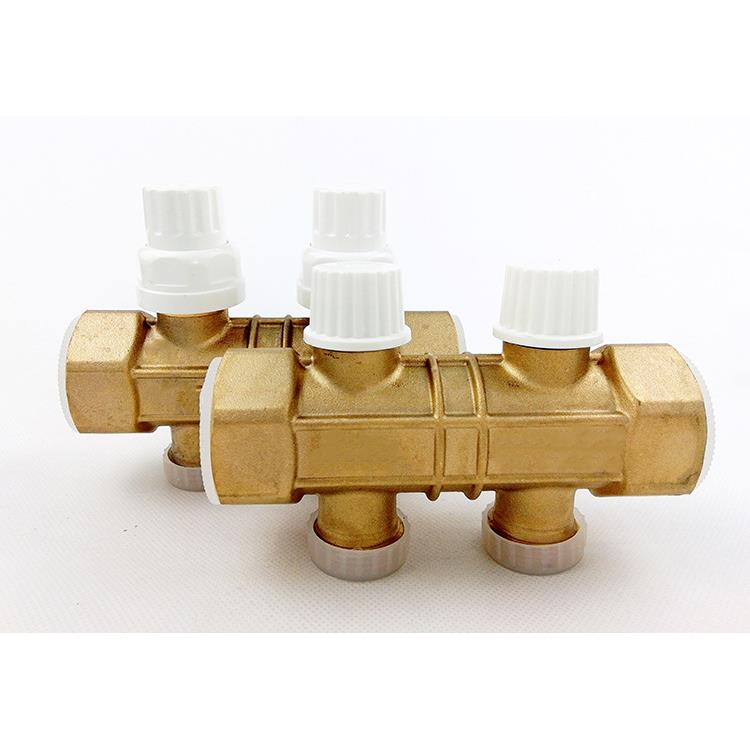 黄铜分水器地暖地热分集水器2路/3路/4路/5路/8路