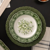 家用浮雕装 法式 巴洛克复古陶瓷碗盘套装 菜盘子饭碗高级感餐具整套