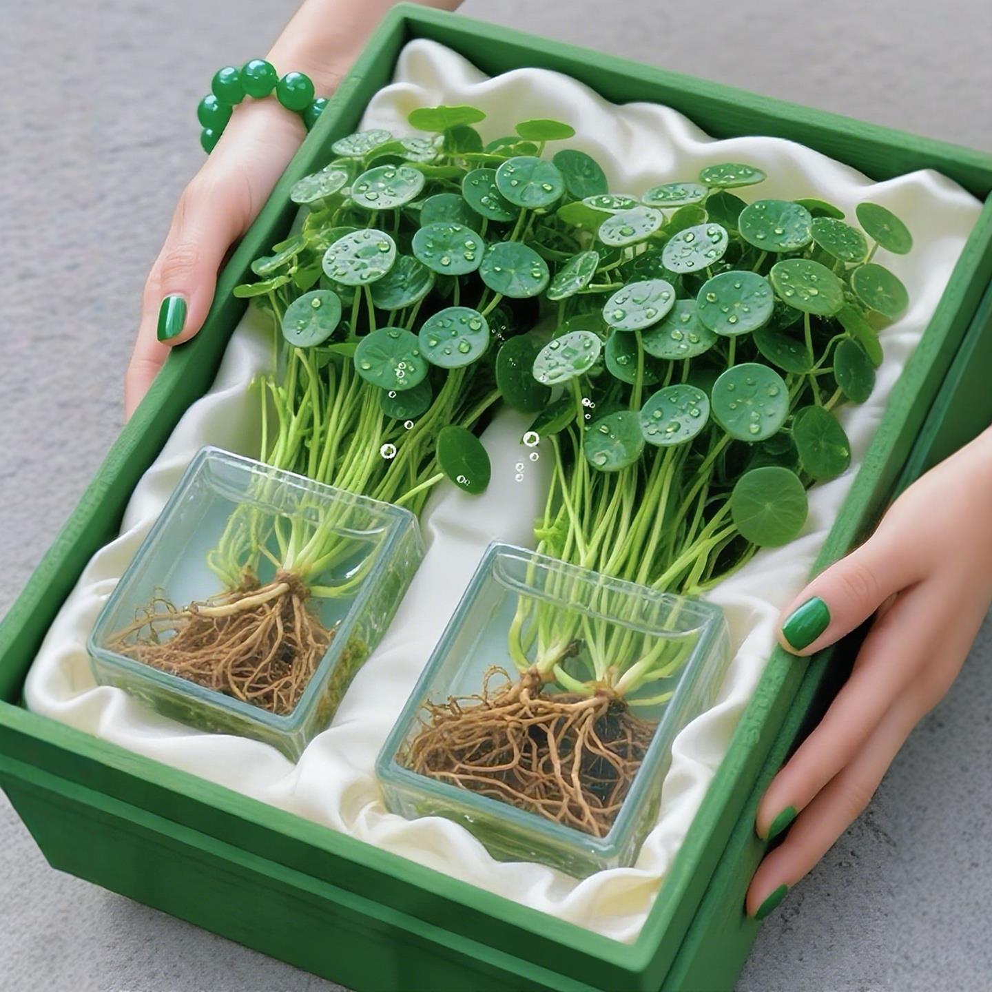 铜钱草水培植物大叶金绿鱼