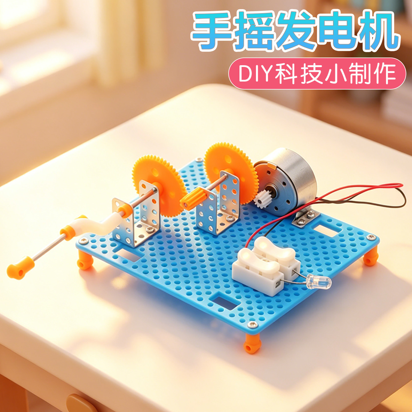 手摇发电机科技小制作手工DIY