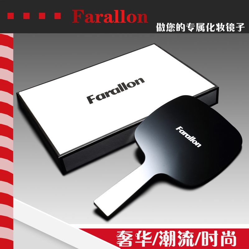 私人订制logoj时尚化妆镜美容镜随身便携手柄镜纹绣美容经典小镜