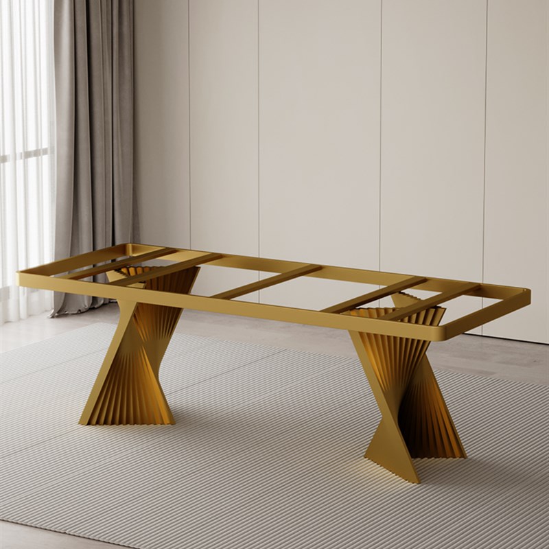 意式不锈钢桌脚桌腿支架大理石岩板餐桌脚书桌腿茶V桌桌脚办公桌