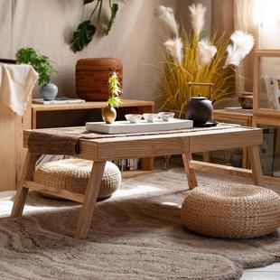 掬涵白蜡木实木折叠茶几禅意小茶桌日式榻榻米地桌家用飘窗矮桌